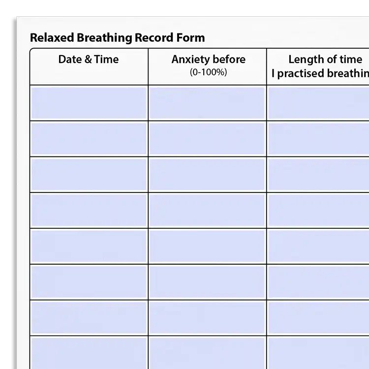 Psychology Tools resource: Relaxed Breathing Record