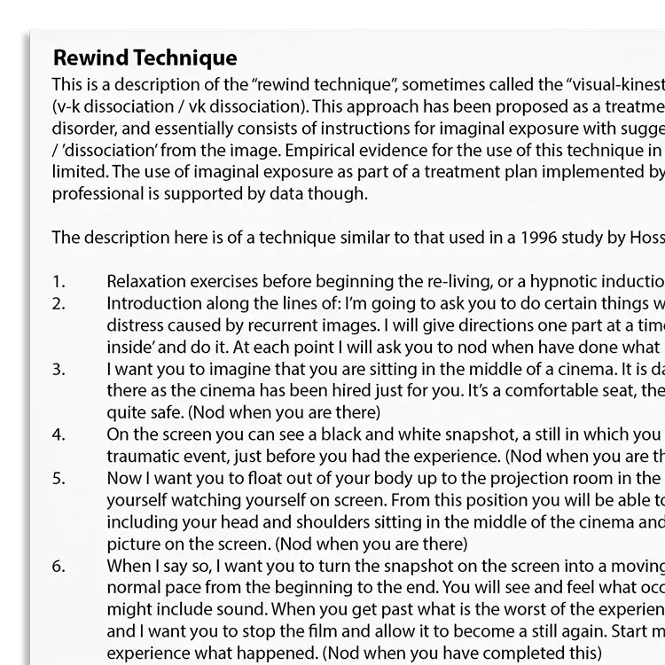 Psychology Tools resource: Rewind Technique
