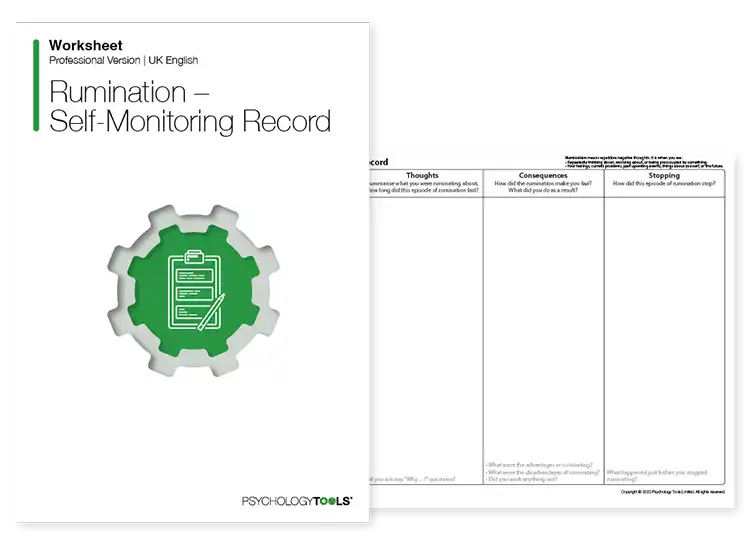 Psychology Tools resource: Rumination - Self-Monitoring Record