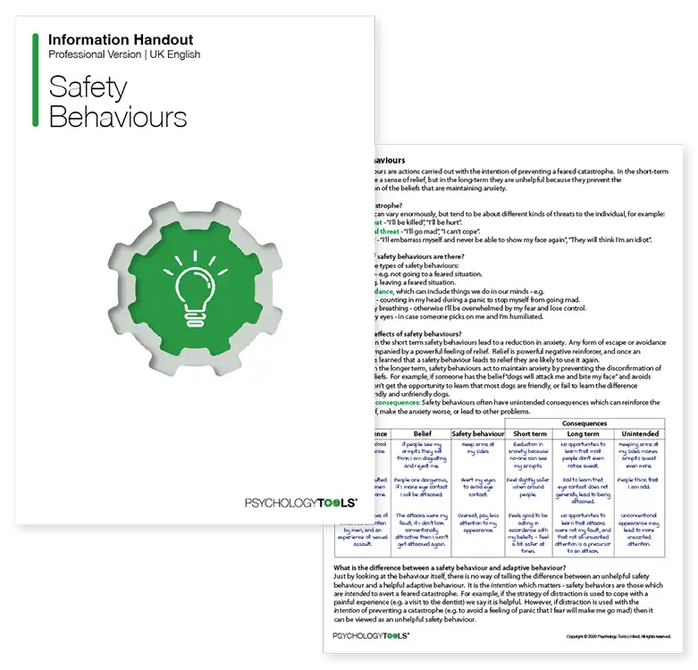 Psychology Tools resource: Safety Behaviors