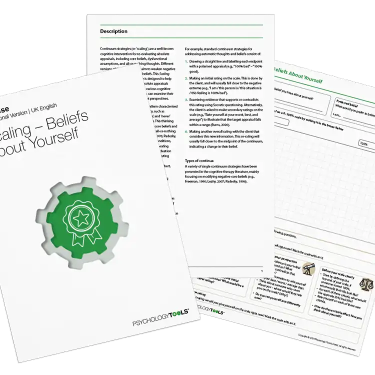 Psychology Tools resource: Scaling - Beliefs About Yourself