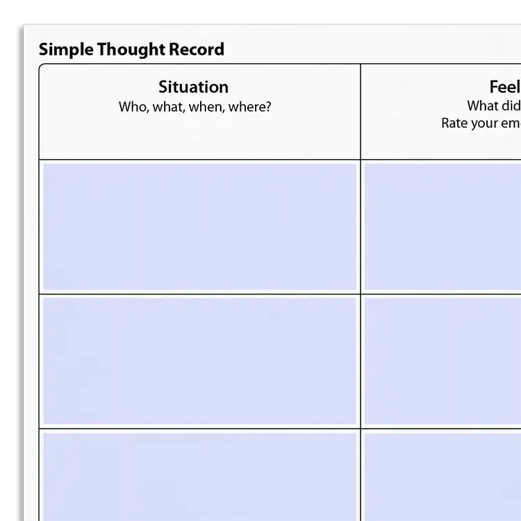 Psychology Tools resource: Simple Thought Record