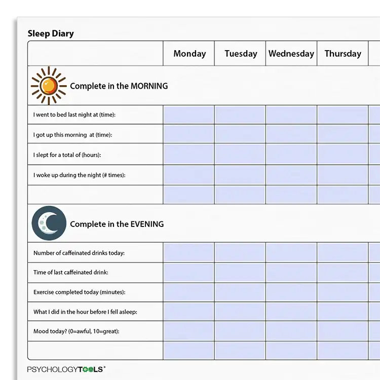 Psychology Tools resource: Sleep Diary