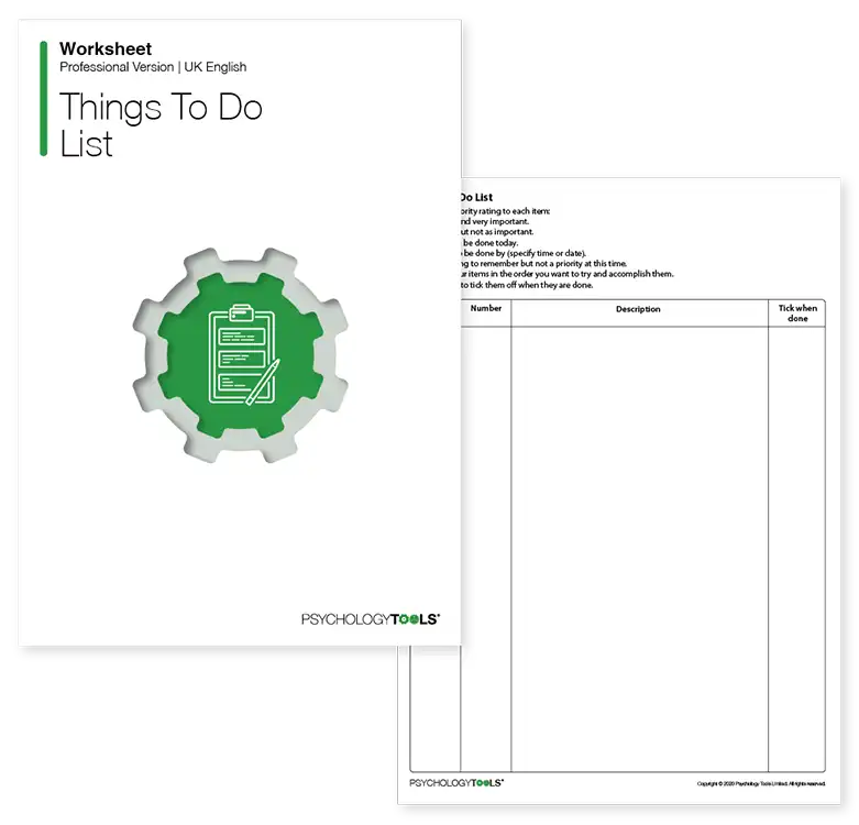 Psychology Tools resource: Things To Do List