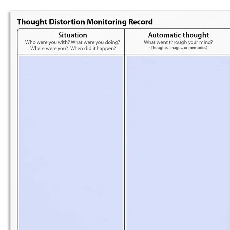 Psychology Tools resource: Thought Distortion Monitoring Record (Archived)