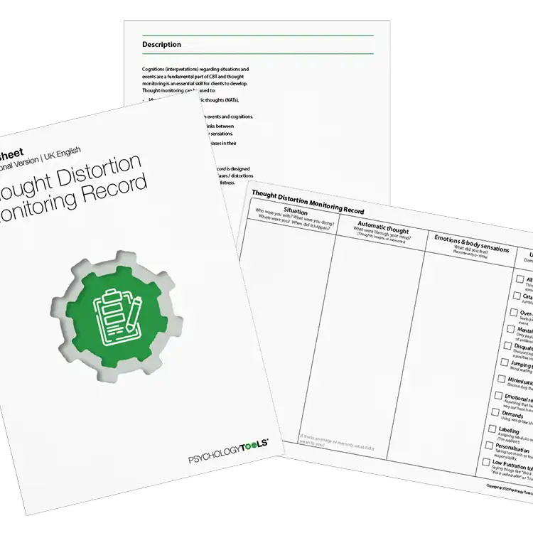 Psychology Tools resource: Thought Distortion Monitoring Record (Archived)