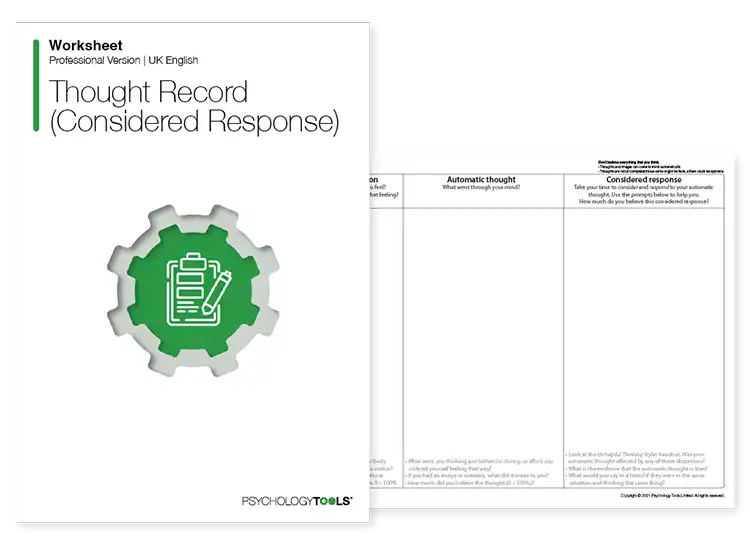 Psychology Tools resource: Thought Record (Considered Response)