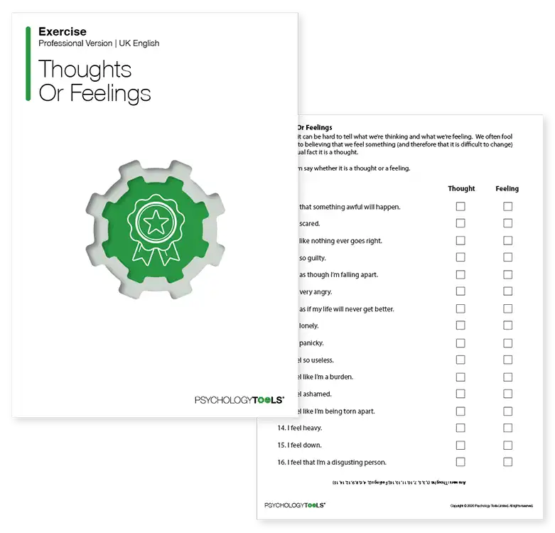 Psychology Tools resource: Thoughts Or Feelings