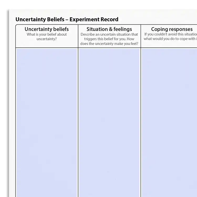 Psychology Tools resource: Uncertainty Beliefs – Experiment Record
