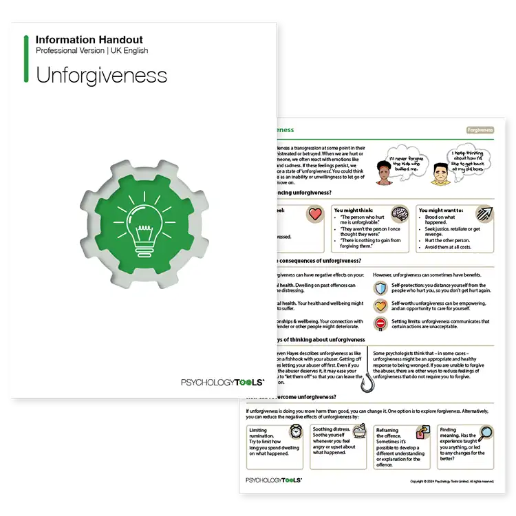 Psychology Tools resource: Unforgiveness