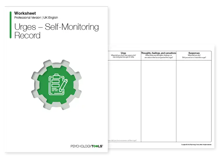 Psychology Tools resource: Urges – Self-Monitoring Record