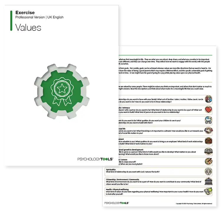 Psychology Tools resource: Values