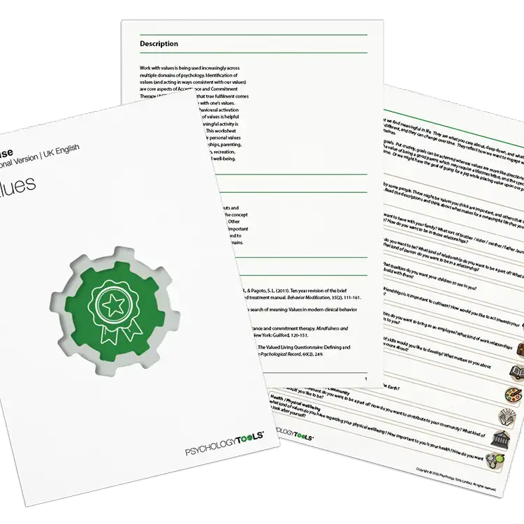 Psychology Tools resource: Values