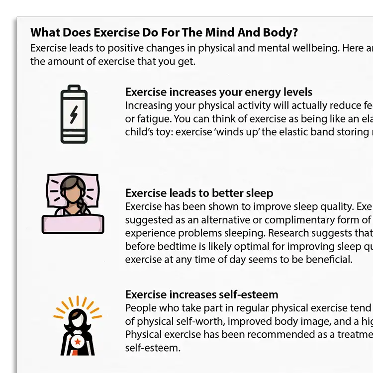 Psychology Tools resource: What Does Exercise Do For the Mind And Body?