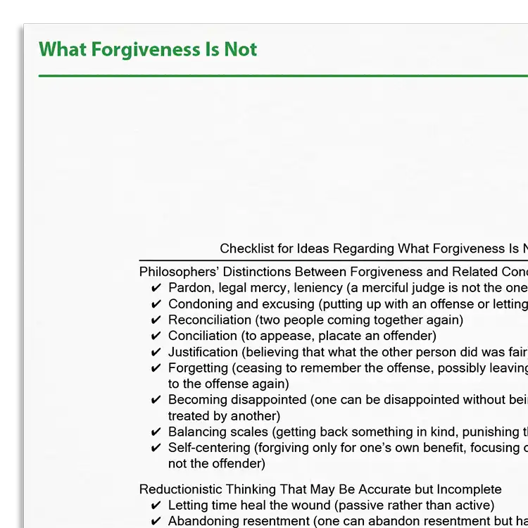 Psychology Tools resource: What Forgiveness Is Not