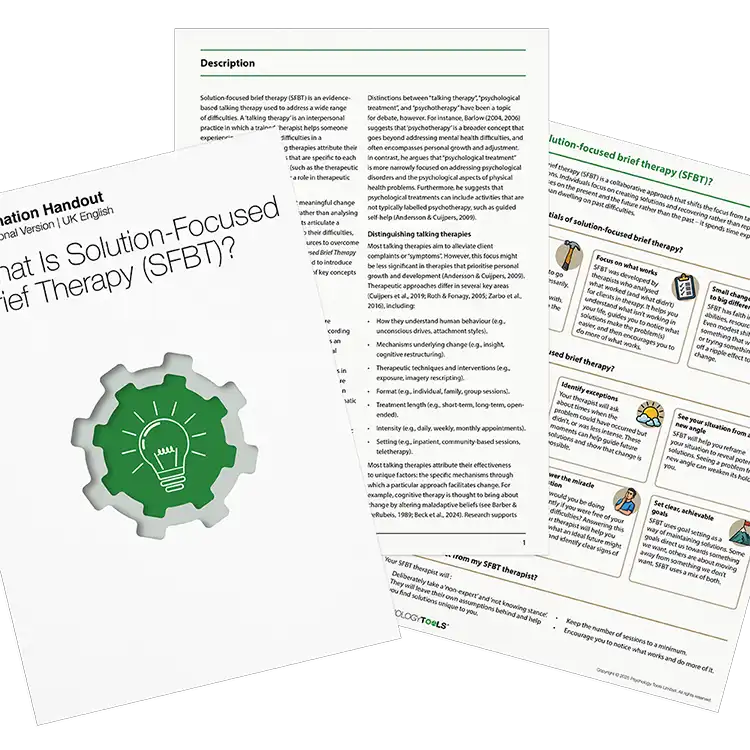 Psychology Tools resource: What Is Solution-Focused Brief Therapy (SFBT)?