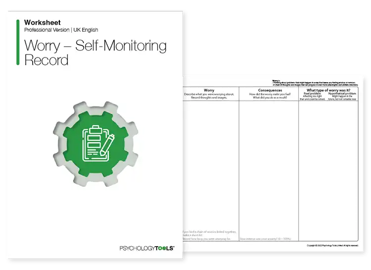 Psychology Tools resource: Worry self-monitoring record