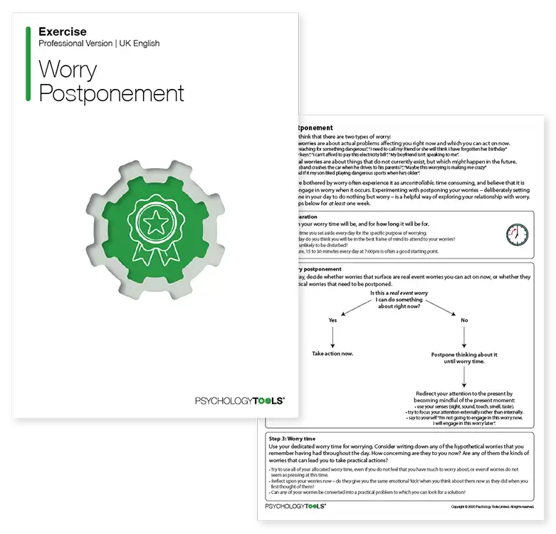 Psychology Tools resource: Worry Postponement