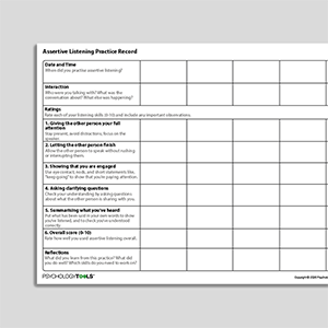 Assertive Listening Practice Record