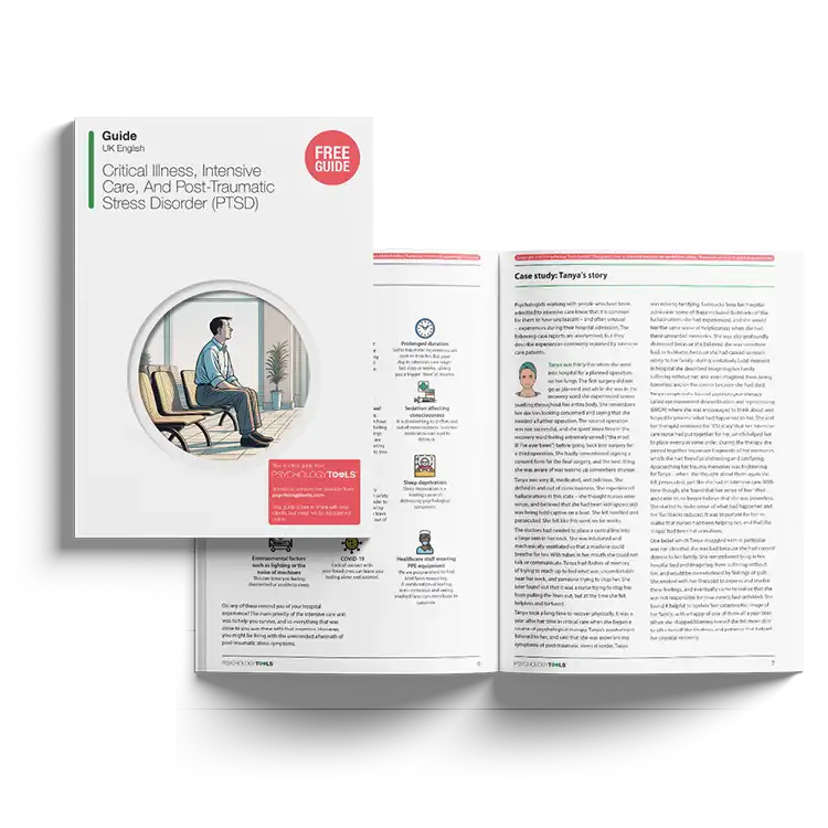 Psychology Tools resource: [Free Guide] Critical Illness Intensive Care And Post-Traumatic Stress Disorder (PTSD)