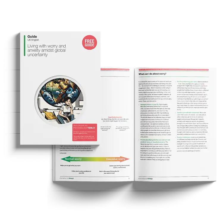 Psychology Tools resource: [Free Guide] Living With Worry And Anxiety Amidst Global Uncertainty
