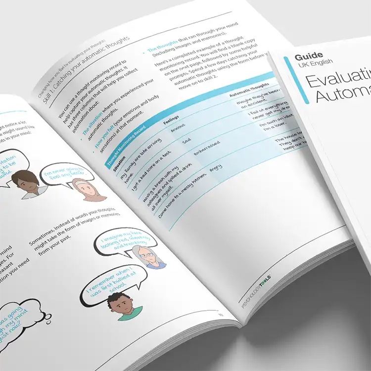 Evaluating Unhelpful Automatic Thoughts CBT guide