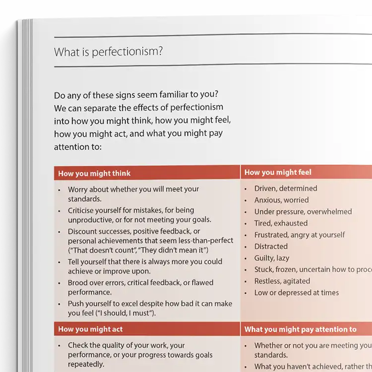 Psychology Tools Resource: Understanding Perfectionism