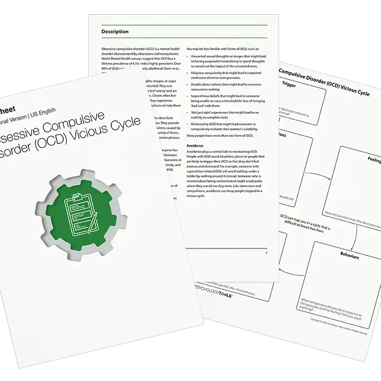 Psychology Tools Resource: Obsessive Compulsive Disorder (OCD) Vicious Cycle