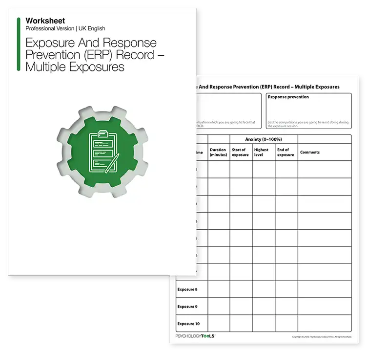 Psychology Tools Resource: Exposure And Response Prevention (ERP) Record – Single Exposure