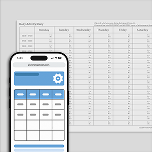 CBT Daily Activity Diary With Enjoyment And Mastery Ratings