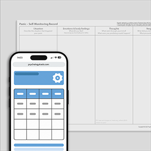 Psychology Tools resource: Panic - Self-Monitoring Record