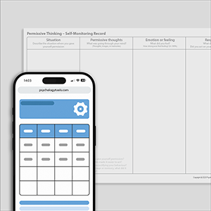 Psychology Tools resource: Permissive Thinking – Self-Monitoring Record