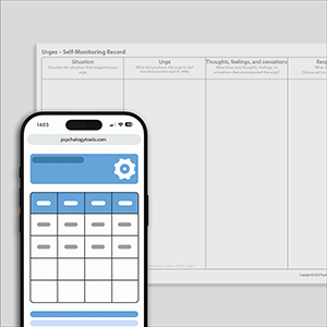 Psychology Tools resource: Urges – Self-Monitoring Record