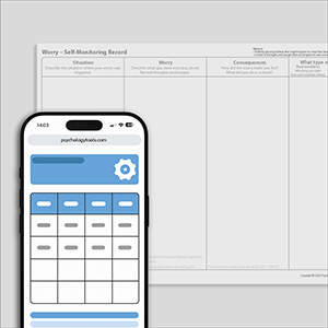 Psychology Tools resource: Worry self-monitoring record