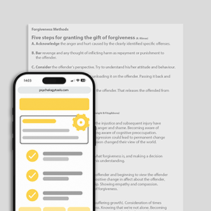 Psychology Tools resource: Forgiveness Methods
