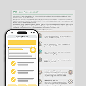 Psychology Tools resource: TACT – Using Pauses Assertively