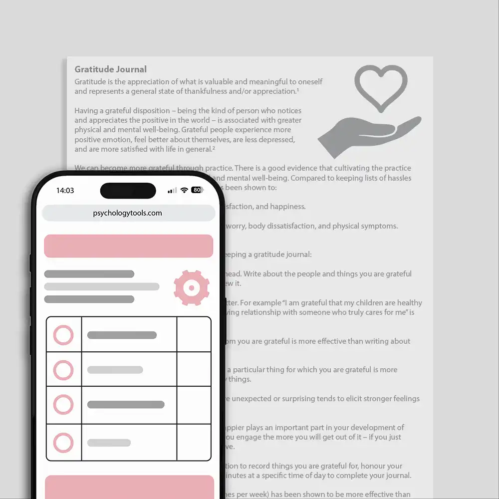 Psychology Tools resource: Gratitude Journal