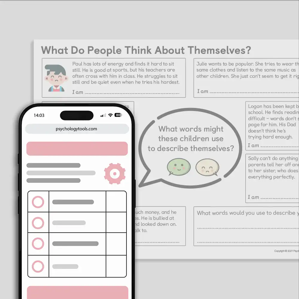 Psychology Tools resource: What Do People Think About Themselves (CYP)?