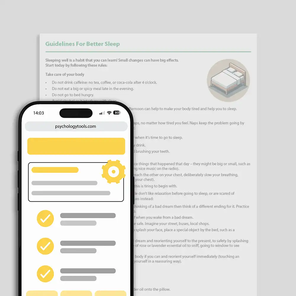 Psychology Tools resource: Guidelines For Better Sleep