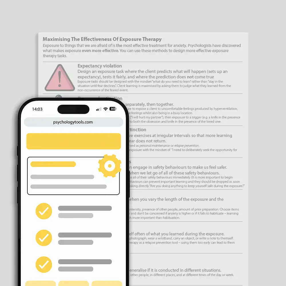 Psychology Tools resource: Maximizing The Effectiveness Of Exposure Therapy