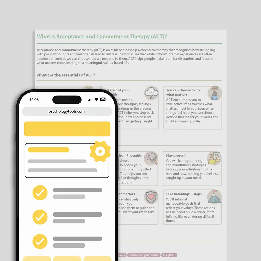 Psychology Tools resource: What Is Acceptance And Commitment Therapy (ACT)?