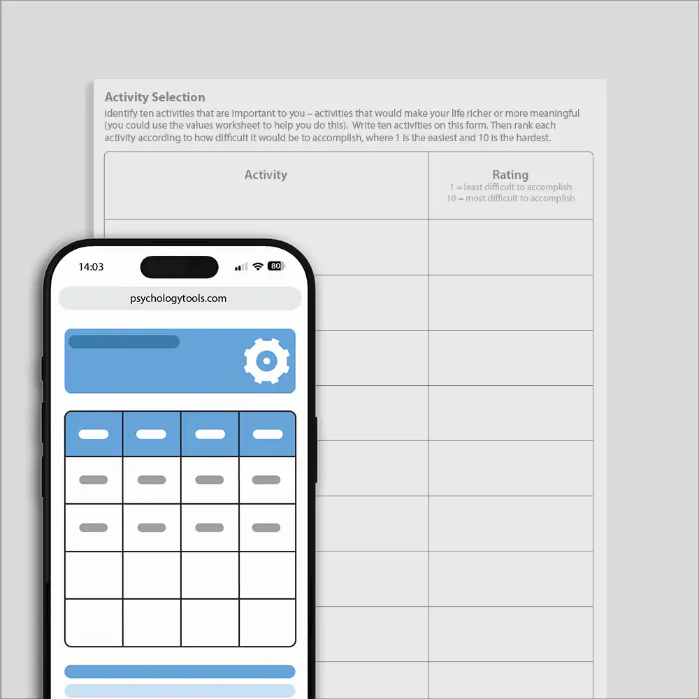 Psychology Tools resource: Activity Selection