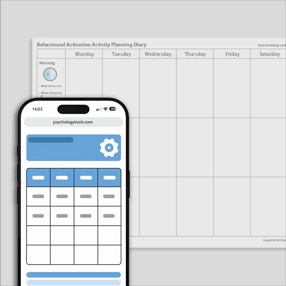 Psychology Tools resource: Behavioral Activation Activity Planning Diary