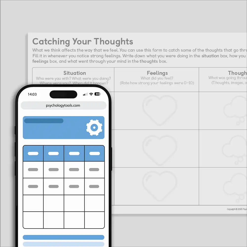 Psychology Tools resource: Catching Your Thoughts (CYP)