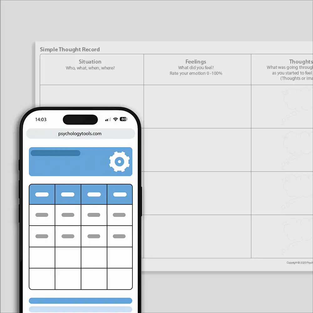 Psychology Tools resource: Simple Thought Record