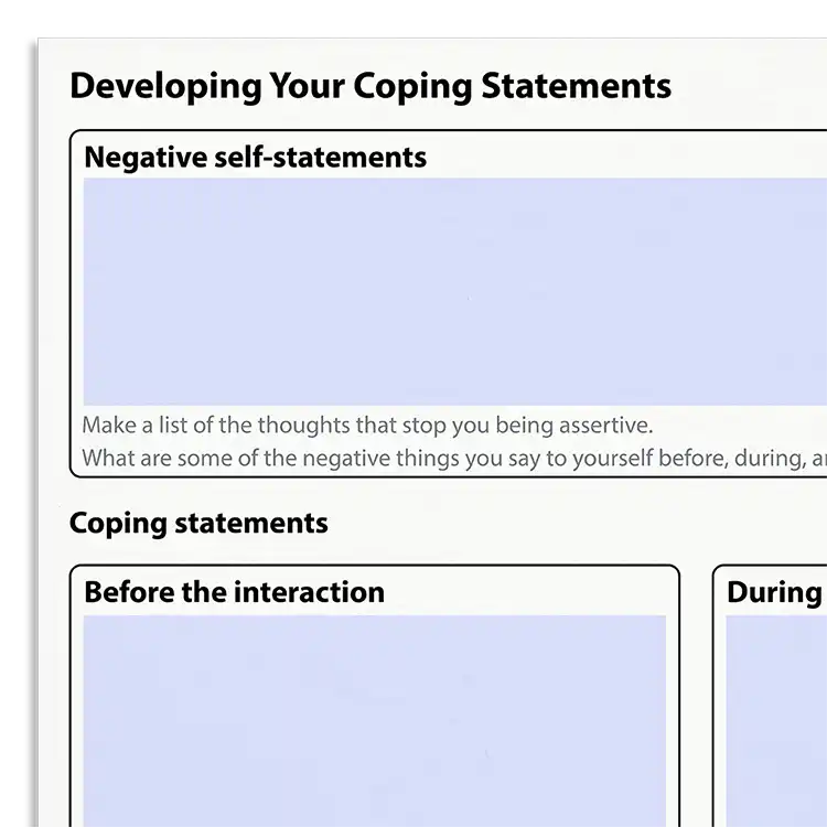 Psychology Tools Resource: Developing Your Coping Statements