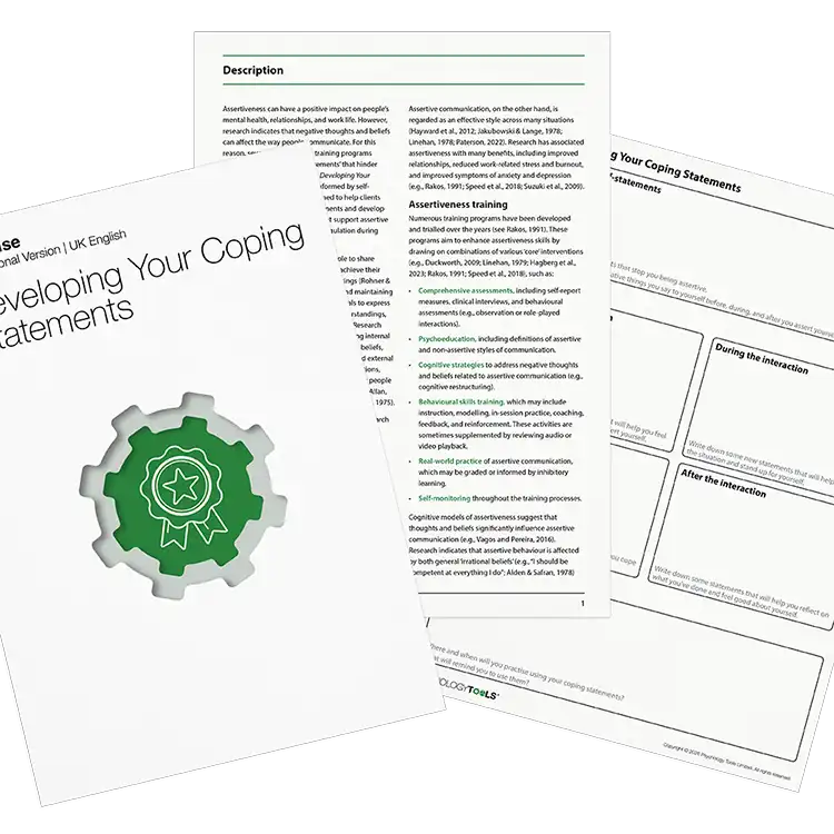 Psychology Tools Resource: Developing Your Coping Statements