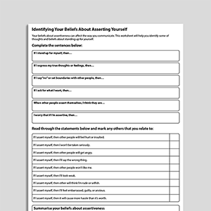 Identifying Your Beliefs About Asserting Yourself