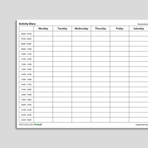 Activity Diary (Hourly Time Intervals)